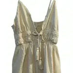 Princess Polly  Women's Beige Romper Size 4 Summer V-Neck Tie Front Photo 0