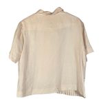 Jessica Howard Linen Pale Pink Beaded Pleated Trim Button Down Shirt Women Sz 16 Photo 1