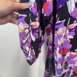 Susan Graver Shirt Women Purple Black 2X Plus Size Floral Asymmetrical Hem Photo 3