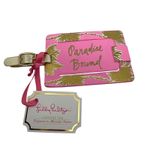 Lilly Pulitzer Paradise Bound Luggage Tag Metallic Palms Pink Gold NWT Photo 0