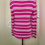 Vineyard Vines Bright Pink & White Striped Lightweight Sweater Size Small Photo 11