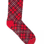 Victoria's Secret  Red and Black Checkered Socks Photo 0