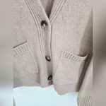 J.Crew Super Soft Yarn Merino Wool Blend Oatmeal Cropped Cardigan Sweater XS Photo 6