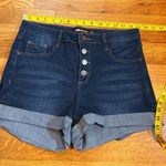 Dollhouse Junior 11 12 Dark Blue Jean Shorts Denim Button Fly Rolled Hem Country Photo 1