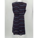 Longchamp Woven Lined Shift Dress Blue Navy Orange Size 42 FR 10 US Photo 1