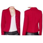 Diane Von Furstenberg  Karl red stretch snap button blazer jacket 12 Photo 1