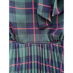 J.Crew  Black Watch Tartan Plaid Tie Neck Pleated Midi Dress Holiday 00 Photo 4