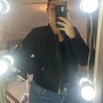 Active USA Black Bomber Jacket With Gold Detail Photo 0