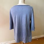 Chaser Women's Love Tennis Linen Blend Jersey Flousy 3/4 Angle Tee Blue Size S Photo 2