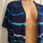 Lane Bryant  Sz 16 Striped Blue and Teal Cardigan Photo 5