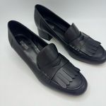 Michael Kors Black The Declan Penny Loafer Fringe Stacked Heel Shoes Size 7.5 Photo 2