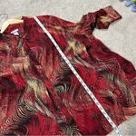 Catherines  Collared Button-Up Top Blouse Asymmetric Artsy Boho Red Plus Size 3X Photo 12