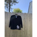 Sag‎ Harbor Black Floral Embroidered Accent Pullover Sweater medium white spring Photo 1