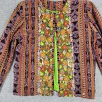 VTG Women Patchwork Embroidered Jacket L Orange Purple Floral Tribal Ethnic Boho Size L Photo 7