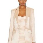retrofete Leo Satin Single Button Blazer Dusty Peach Womens Size XL Pink Photo 0