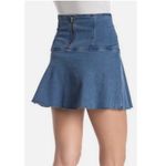 Free People We The Free Highlands Blue Denim Short Flare Skirt Size 2 Photo 1