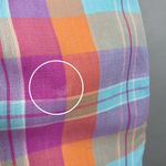 Vintage Plaid Muumuu Dress Relaxed Fit Flaws Cotton Women Size Large Blue Orange Photo 8