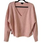 Line Light Pink Wool Cashmere Blend Boxy V Neck Oversized Sweater Size Medium Photo 0
