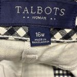 Talbots Woman's Skirt Sz 16W Black White Check Denim Pencil Mini NEW Jean Photo 3