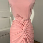 Windsor  Blush Pink Front Knot Short Long Open Sides Lined Dress Small Zip-up Y2K Photo 0