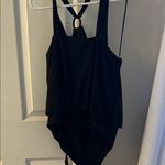 EXPRESS Black Draped Bodysuit Photo 4