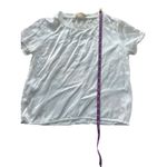 Nation Ltd Marie Top White Satin Short Sleeve Crew Neck Top Shirt XS Photo 5