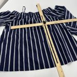 J.O.A. Top Womens‎ Small Blue White Off Shoulder Striped 100% Cotton Long Sleeve Photo 7