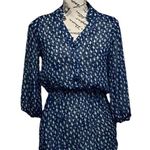 Vtg Y2k Retro Mossimo Sheer Dove Novelty Print Blouse Preppy Coastal Capsule XS Blue Photo 0