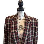 Vintage 80’s Criscione New York Blazer Jacket Plaid Red Green Size Large Bling Photo 1