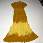 SALONI Fabienne yellow semi sheer velvet Gown size 4 Photo 5