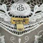 One World Top Womens 1X Blue Yellow Stripe Boho Rhinestone Crochet Festival Art Photo 1