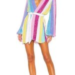 Retrofete Gabrielle Unicorn Rainbow Sequin Robe Dress Pink Size XS Photo 4