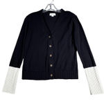 Summersalt  Sweater Black White Colorblock Cotton Cashmere Blend Classic Size‎ S Photo 0