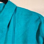 Eileen Fisher  Teal Green Organic Linen Button Down Shirt Womens LP Lagenlook Top Photo 9