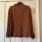 Raquel Allegra Military Utility Button Up Linen Gauze Shirt Size 1 or Small Brown Photo 3