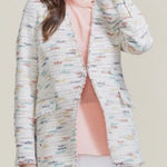 Pearl by Lela Rose Rainbow Multicolor Tweed Double Breasted Blazer Jacket 10 Photo 0