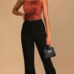 Lulus NWT Luxe'd Out Brown Satin Cropped Tank Top Medium Adjustable Straps New Photo 0