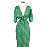 RUNAWAY THE LABEL Kayla Nori Cutout Dress Nori Green Print Size Medium NWT Photo 1