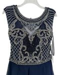 Jovani NWT  A-Line Princess Scoop Beaded Long Dress Formal Navy 21030 Size 4 Photo 6