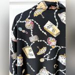 Anthropologie Vintage silk pattern funky unique button down blouse shirt 6 eclectic grandpa Photo 7