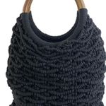 Sigrid Olsen  Womens Black Macrame Knit Crochet Hobo Beach Summer Tote Handbag OS Photo 2
