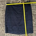J. McLaughlin  Women’s 8 Navy Blue Chain Link Jacquard Cotton Pencil Mini Skirt Photo 4