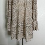 Free People  Simone Crochet Lace Neutral Combo Bell Sleeves Dress, Sz Small Photo 5