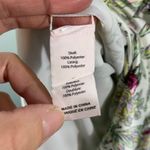 Cinq à Sept Cinq A Sept White Floral Ruched Front Short Sleeve V-neck Midi Dress Size 4 Photo 5