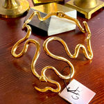 Gold Snake Choker Collar Hinge Necklace Happily Grey Abstract Avant Garde NWT Photo 0