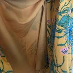 Madewell 100% Silk Wrap Dress (Sz S) Van Greek Gold Blue & Pink Vintage Floral Photo 7