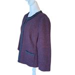Talbots Tweed Jacket Blazer Purple Blue Red Speckle Wool Blend Womens 14 Petite Photo 3