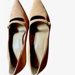 Ann Taylor Enid Suede Mary Jane Pointy Heel Pump Sz 10 Beige 3.5” Heel Business Photo 2