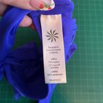 Athleta  Women M Blue Shirrendipity Halter Bikini Top V Neck Swimwear No Pads Photo 6