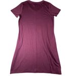Time and Tru Dress Womens M Purple Short Sleeve‎ V Neck Casual Stretch Pockets Blue Size M Photo 6